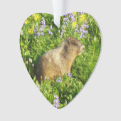 Marmot in den Wildblumen des Berges Rainier Ornament (Vorderseite)