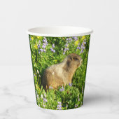 Marmot in den Wildblumen des Berges Rainier Pappbecher (Rückseite)