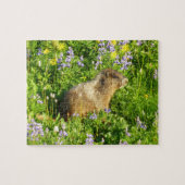 Marmot in den Wildblumen des Berges Rainier Puzzle (Horizontal)