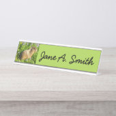 Marmot in den Wildblumen des Berges Rainier Schreibtischnamensplakette (Vorderseite )
