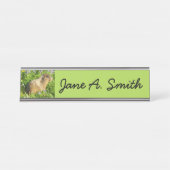 Marmot in den Wildblumen des Berges Rainier Schreibtischnamensplakette (Vorderseite )