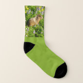 Marmot in den Wildblumen des Berges Rainier Socken (Links - Innen)