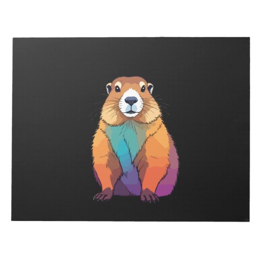 Marmot Vector Art mit lebhaften Farben Notizblock (Vorderseite)
