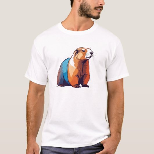 Marmot Vector Art mit lebhaften Farben T-Shirt (Vorderseite)