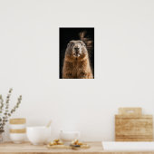Marmot Wild Animal Elegantes Dramatisches Nebelpor Poster (Küche)