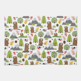 Marmots auf einem Bergglade Geschirrtuch