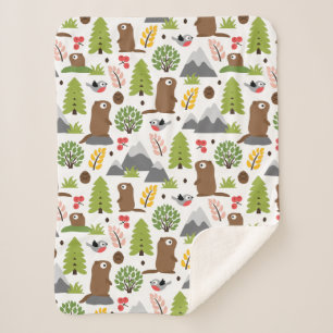 Marmots auf einem Bergschub Sherpadecke