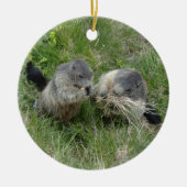 Marmottenschmuck Keramikornament (Vorne)