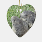 Marmottenschmuck Keramikornament (Links)