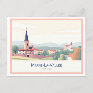 Marne-La-Vallée Frankreich Pastel Travel Postkarte