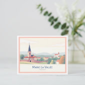 Marne-La-Vallée Frankreich Pastel Travel Postkarte (Stehend Vorderseite)