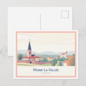 Marne-La-Vallée Frankreich Pastel Travel Postkarte (Vorne/Hinten)