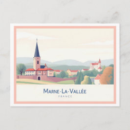 Marne-La-Vallée Frankreich Pastel Travel Postkarte