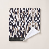 Marocco Triangle Geometric Brown Gray Pattern Badhandtuch Set (Waschlappen)