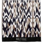 Marocco Triangle Geometric Brown Gray Pattern Duschvorhang (Vorderseite)