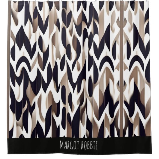 Marocco Triangle Geometric Brown Gray Pattern Duschvorhang (Vorderseite)