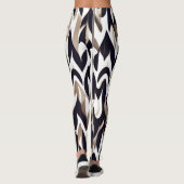Marocco Triangle Geometric Brown Gray Pattern Leggings (Rückseite)