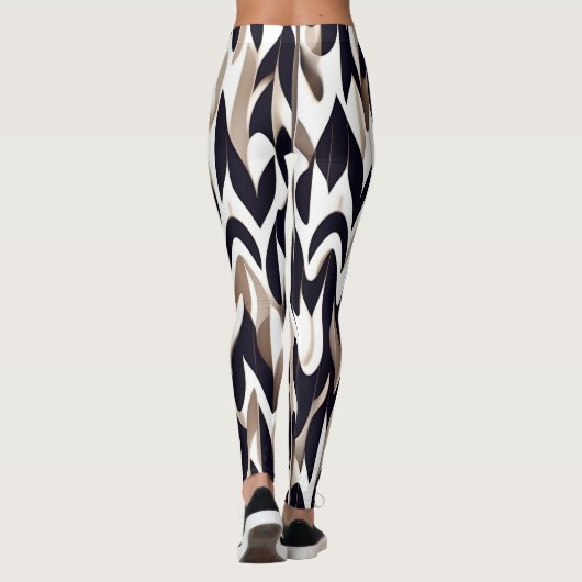 Marocco Triangle Geometric Brown Gray Pattern Leggings (Rückseite)