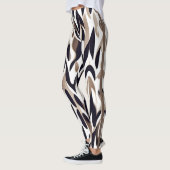 Marocco Triangle Geometric Brown Gray Pattern Leggings (Links)