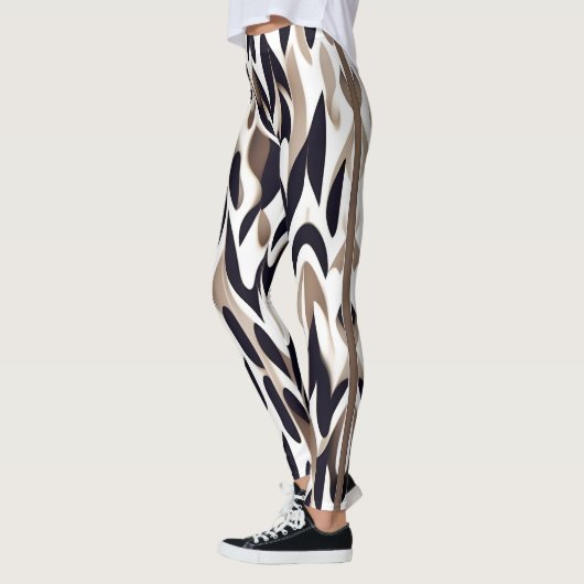 Marocco Triangle Geometric Brown Gray Pattern Leggings (Links)