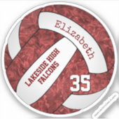 Marogirls Volleyball w Schule Name Team Aufkleber (Vorderseite)