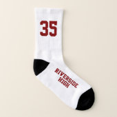 Maroine Rot-Weiß-Team Geist Mädchen Volleyball Socken (Links - Innen)