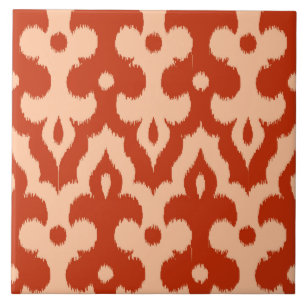 Marokkaner Ikat Damast-Muster, Mandarine Fliese