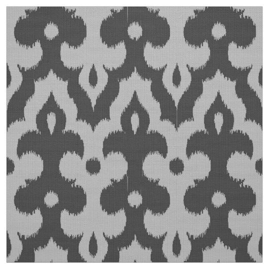 Marokkaner Ikat Damast-Muster, Schatten des Graus Stoff (Muster)