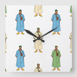 Marokkaner in Djellaba Motiv Quadratische Wanduhr