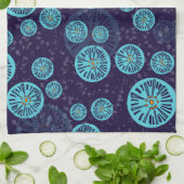 Marokkaner Moonflower Entwurfs-Teetuchblau Handtuch (Gefaltet)