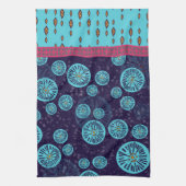 Marokkaner Moonflower Entwurfs-Teetuchblau Handtuch (Vertikal)