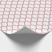 Marokkaner Quatrefoil dunkelrot auf Weiß Geschenkpapier (Ecke)