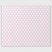 Marokkaner Quatrefoil Rosa auf weißem Packpapier (Flach)