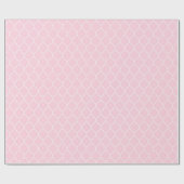 Marokkaner Quatrefoil Weiß auf hellrosa Geschenkpapier (Flach)