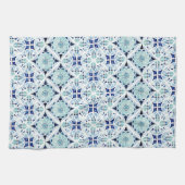marokkanisch-blaues Fliesenmuster Geschirrtuch (Horizontal)