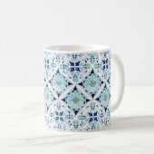 marokkanisch-blaues Fliesenmuster Kaffeetasse (VorderseiteRechts)