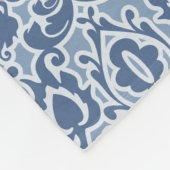 Marokkanisch Blue Gray Casbah Damask Fleecedecke (Ecke)