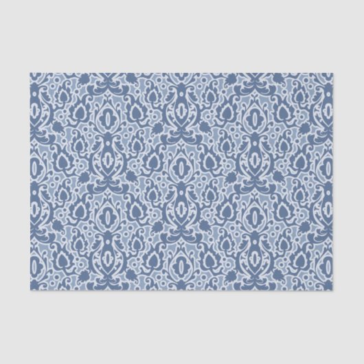 Marokkanisch Blue Gray Casbah Damask Seidenpapier (Vorderseite)