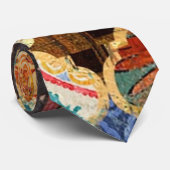 Marokkanisch farbenfroh Gold Cool Moderne Muster B Krawatte (Gerollt)