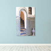 marokkanisch-gepflasterte Türe Leinwanddruck (Insitu (Holzboden))