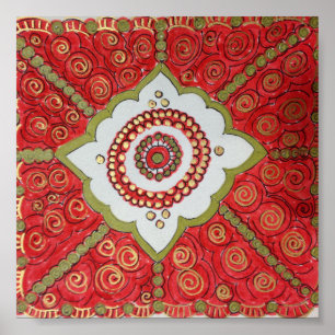 Marokkanisch Inspiriert Henna Art Poster