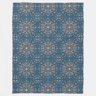 marokkanisch Inspiriertes Blau- und Tan-Medallion Fleecedecke