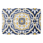 marokkanisch lebendig blau-gelb kompliziert geomet badematte (Vorderseite)