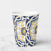 marokkanisch lebendig blau-gelb kompliziert geomet pappbecher (Rechts)