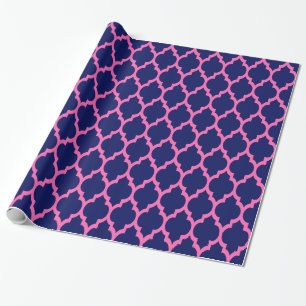 Marokkanisch-marokkanischer Navy Blue Hot Pink #4 Geschenkpapier