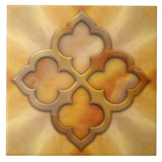 marokkanisch-quatrefoil Carnelian Fliese (Vorderseite)