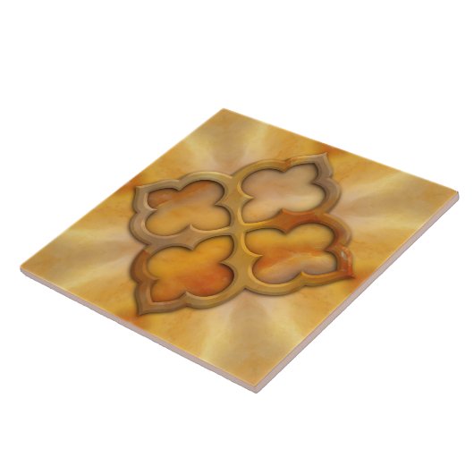 marokkanisch-quatrefoil Carnelian Fliese (Seite)