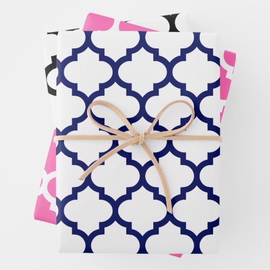 Marokkanisch Quatrefoil DIY Colors Geschenkpapier Set (Beispiel)