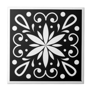 Marokkanisch Schwarz und Weiß  Fliese