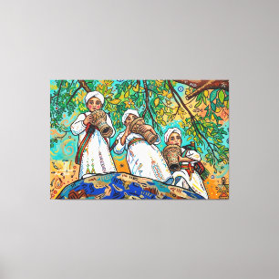 Marokkanische Ahwash Amazigh Folk Art Leinwand
